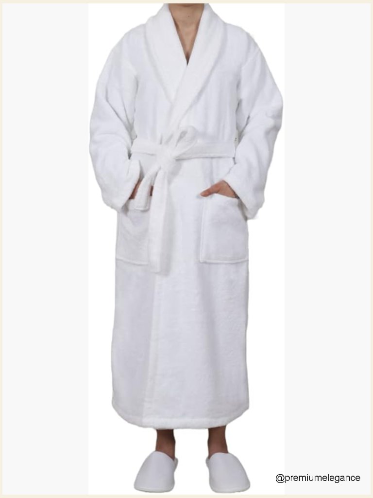 Unisex Turkish Cotton Terry Robe, 450 Gsm, Spa Quality